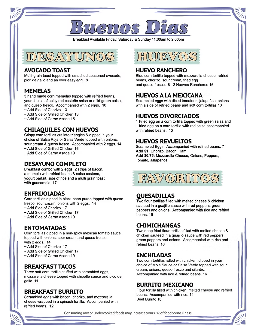 Lunch Menu